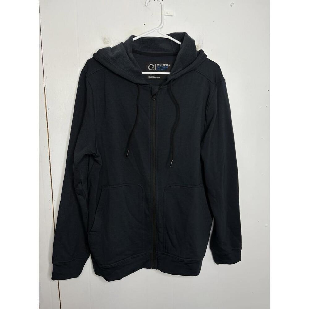 Mondetta Jacket Mens Medium Full Zip Hooded Super Soft Lining Stretch Athleisure
